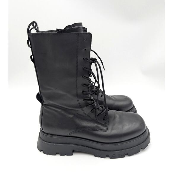 Ash Elton Platform Lug Sole Combat Boots Lace-Up Women's Black Size US9 EU40 - Picture 3 of 13